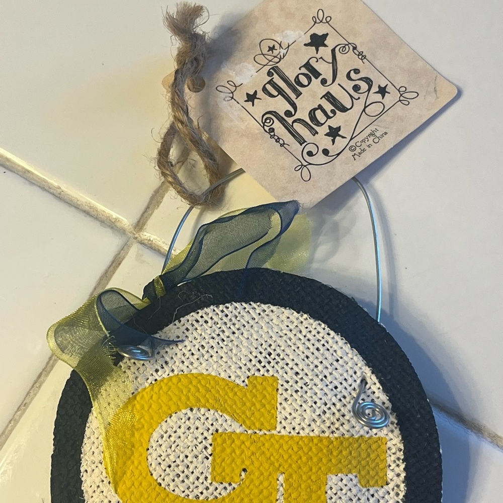 Georgia Tech University Glory Haus Christmas Tree Ornament